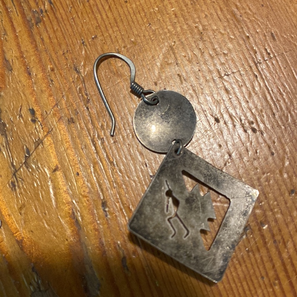 Vintage silver and malachite earrings. - Picture 3 of 4